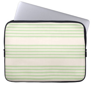 Hellgrün und beige, fünf Streifen Laptopschutzhülle