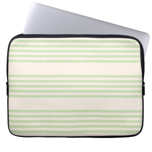 Hellgrün und beige, fünf Streifen Laptopschutzhülle (Vorderseite)