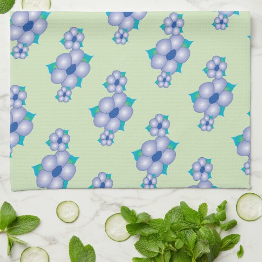 Hellgrün und blau geschirrtuch (Gefaltet)