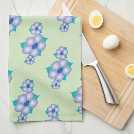 Hellgrün und blau geschirrtuch (Viertel Falte)