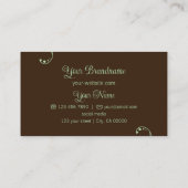 Hellgrün und braun mit Verzierten Logos Visitenkarte (Rückseite)