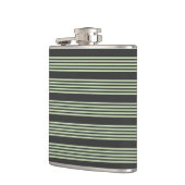 Hellgrün und fünf Streifen aus Holzkohle Flachmann (Links)