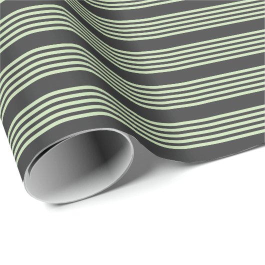 Hellgrün und fünf Streifen aus Holzkohle Geschenkpapier (Rolleneckpunkt)