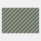 Hellgrün und fünf Streifen aus Holzkohle Geschenkpapier Set (Vorderseite 2)