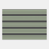 Hellgrün und fünf Streifen aus Holzkohle Geschenkpapier Set (Vorderseite)