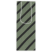 Hellgrün und fünf Streifen aus Holzkohle Geschenktüte Für Weinflaschen (Vorderseite)