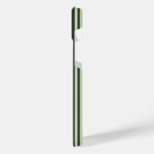 Hellgrün und fünf Streifen aus Holzkohle iPhone Hülle (Linke Seite)