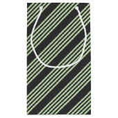 Hellgrün und fünf Streifen aus Holzkohle Kleine Geschenktüte (Rückseite)