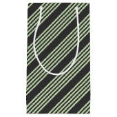 Hellgrün und fünf Streifen aus Holzkohle Kleine Geschenktüte (Vorderseite)