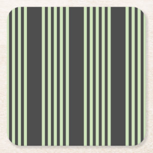 Hellgrün und fünf Streifen aus Holzkohle Rechteckiger Pappuntersetzer