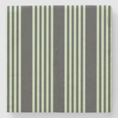 Hellgrün und fünf Streifen aus Holzkohle Steinuntersetzer (Vorderseite)