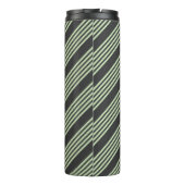 Hellgrün und fünf Streifen aus Holzkohle Thermosbecher (Rückseite)