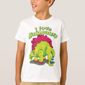 Hellgrün und rosa Happy Dinosaurier T-Shirt