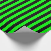 Hellgrün und schwarzer Streifen Geschenkpapier (Ecke)