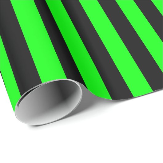Hellgrün und schwarzer Streifen Geschenkpapier (Rolleneckpunkt)