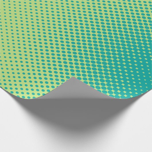 Hellgrün und türkis Pop Art Retro Hintergrund Geschenkpapier (Ecke)