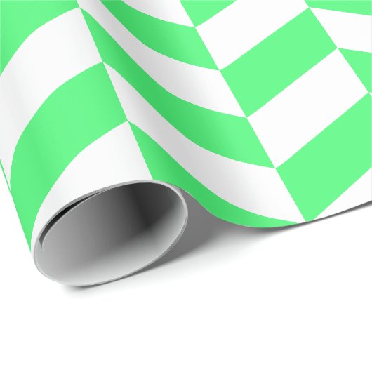 Hellgrün und weiß Extra große Herringbone Geschenkpapier (Rolleneckpunkt)