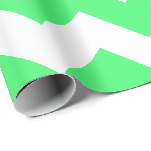 Hellgrün und weiß Extra Grosses Zickzack Geschenkpapier (Rolleneckpunkt)