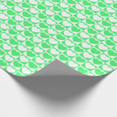 Hellgrün und weiß kariert mit Herz Geschenkpapier (Ecke)