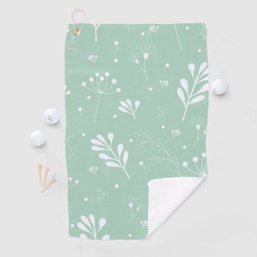 Hellgrün und Weiß, Muster Golfhandtuch (Insitu)