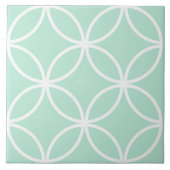 Hellgrün und weiß, wiederholt kreisförmige Muster Fliese (Vorderseite)