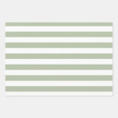 Hellgrün und weiße Streifen Geschenkpapier Set (Vorderseite 2)