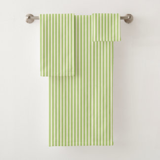 Hellgrün vintage Ticking Stripe Farmhouse Badhandtuch Set