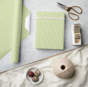 Hellgrün vintage Ticking Stripe Farmhouse Geschenkpapier