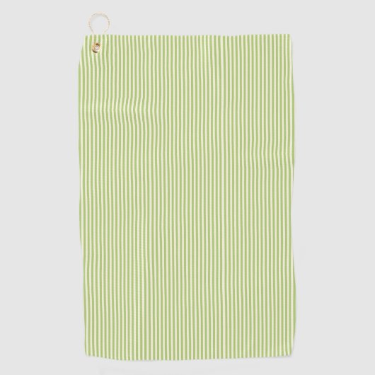 Hellgrün vintage Ticking Stripe Farmhouse Golfhandtuch (Vorderseite)