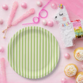Hellgrün vintage Ticking Stripe Farmhouse Pappteller (Party)