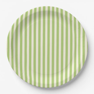 Hellgrün vintage Ticking Stripe Farmhouse Pappteller