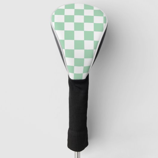 Hellgrün-weiß kariertes Muster – Frisch Golf Headcover (Vorderseite)