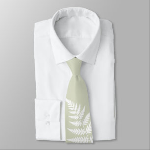 Hellgrün Weiße Farne Einfach Elegante Hochzeit Krawatte