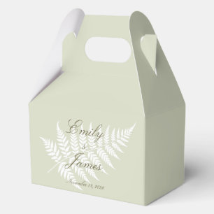 Hellgrün-weißes Farn-Mittel-Pastell-Giebel Geschenkschachtel