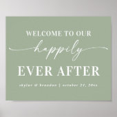 Hellgrün Willkommen in unserem glücklichen aller Z Poster (Vorne)