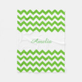 Hellgrün Zickzack Fleecedecke (Vorderseite)