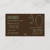 Hellgrünbraune Farbe Verziert mit Monogramm und Fo Visitenkarte (Rückseite)