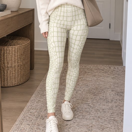 Hellgrüne Alligatorhaut Leggings