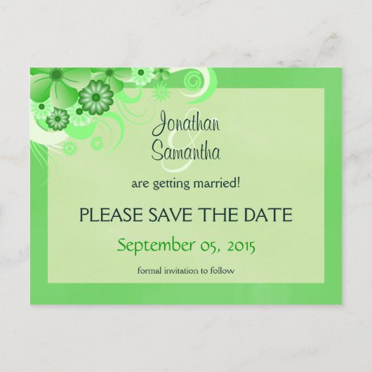 Hellgrüne Ankündigung Datum freihalten (Rückseite)