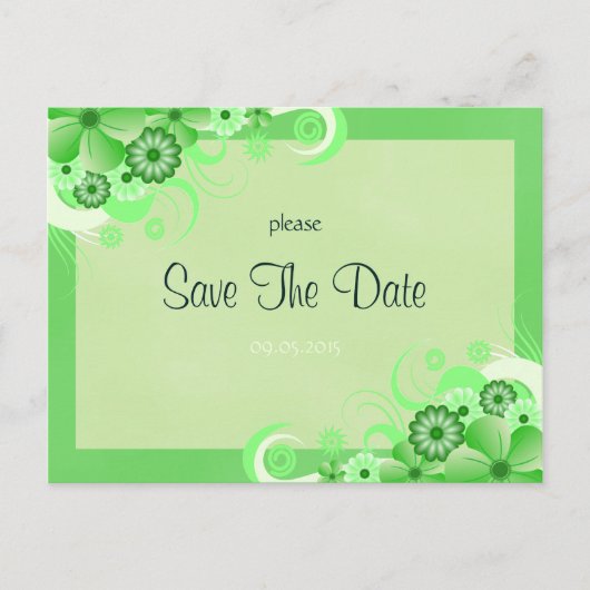 Hellgrüne Ankündigung Datum freihalten (Vorderseite)