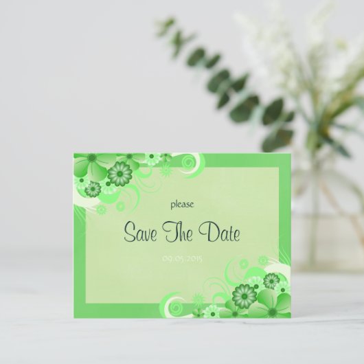 Hellgrüne Ankündigung Datum freihalten (Stehend Vorderseite)