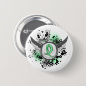 Hellgrüne Band-und Flügel-Zöliakie Button (Vorne & Hinten)