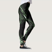 Hellgrüne bis dunkelgrüne abstrahierte Leggings (Rechts)