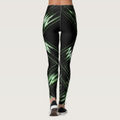 Hellgrüne bis dunkelgrüne abstrahierte Leggings (Rückseite)