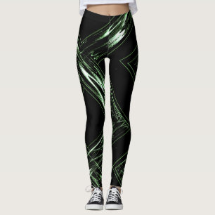 Hellgrüne bis dunkelgrüne abstrahierte Leggings