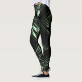 Hellgrüne bis dunkelgrüne abstrahierte Leggings (Links)