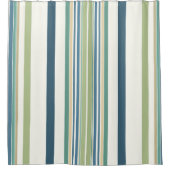 Hellgrüne blaue Streifen Duschvorhang (Vorderseite)