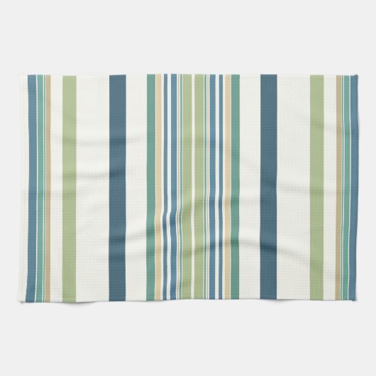 Hellgrüne blaue Streifen Geschirrtuch (Horizontal)