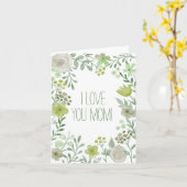 Hellgrüne botanische Blume I Liebe You Mama Karte (Gelbe Blume)