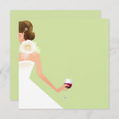 Hellgrüne Brautpartyweineinladung Einladung (Vorne/Hinten)